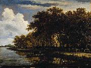 Meindert Hobbema View Along the Amstel oil on canvas